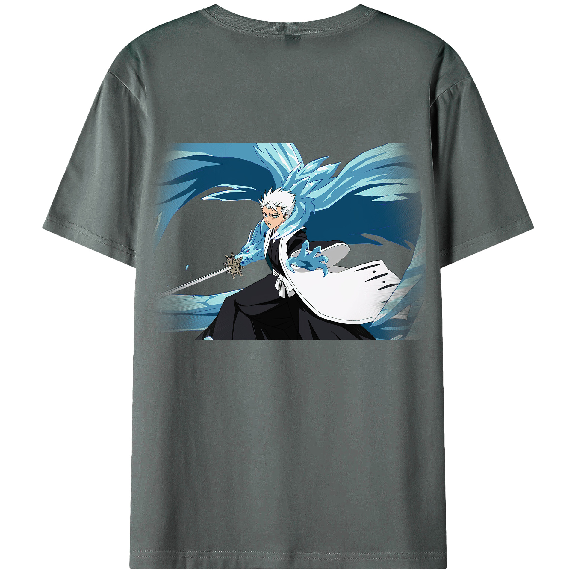 （画像用） ブリーチ 日番谷冬獅郎（ひつがや とうしろう） BLEACH Hitsugaya Toushirou 綿100％半袖Tシャツ（背面プリント）